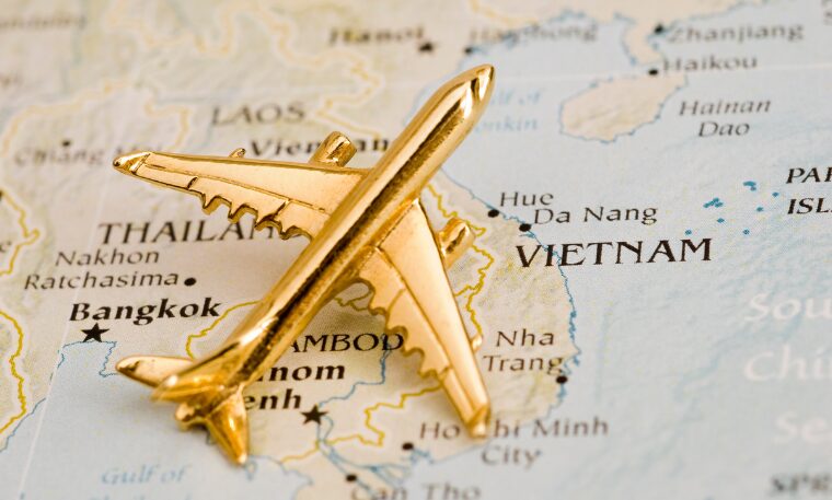 日本からベトナムまでの飛行時間(直行便)